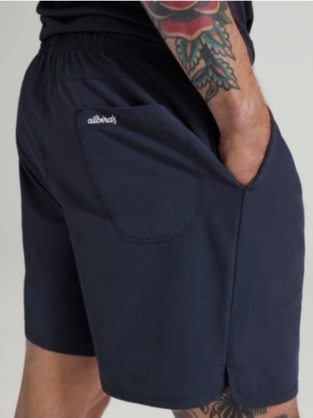 Allbirds Natural Merino Wool Blend Shadow Run Shorts Navy Blue Extra Large